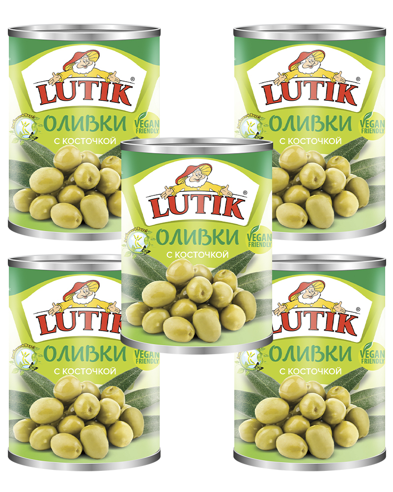 

Оливки Lutik с косточкой, 280 мл. - 5 шт.