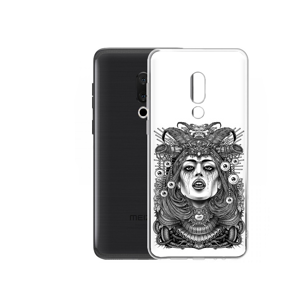 

Чехол MyPads Tocco для Meizu M15 Plus портрет девушки черно белый, Прозрачный, Tocco