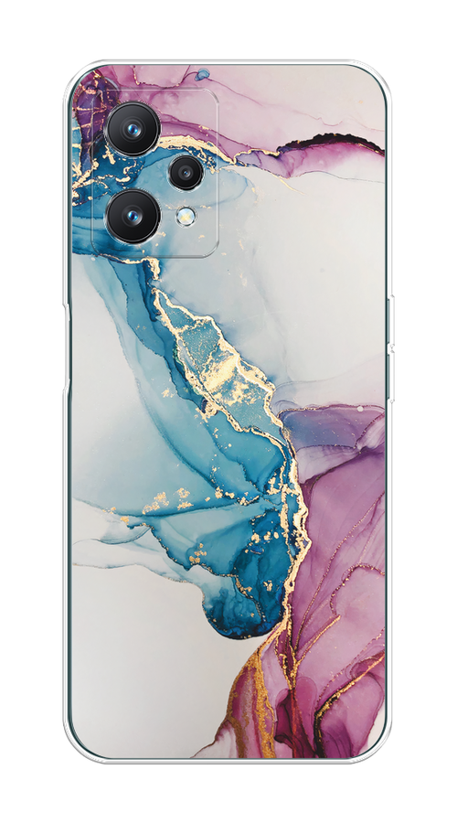 

Чехол на Realme 9 Pro "Розовые разводы рисунок", Синий;розовый;золотистый, 258850-3