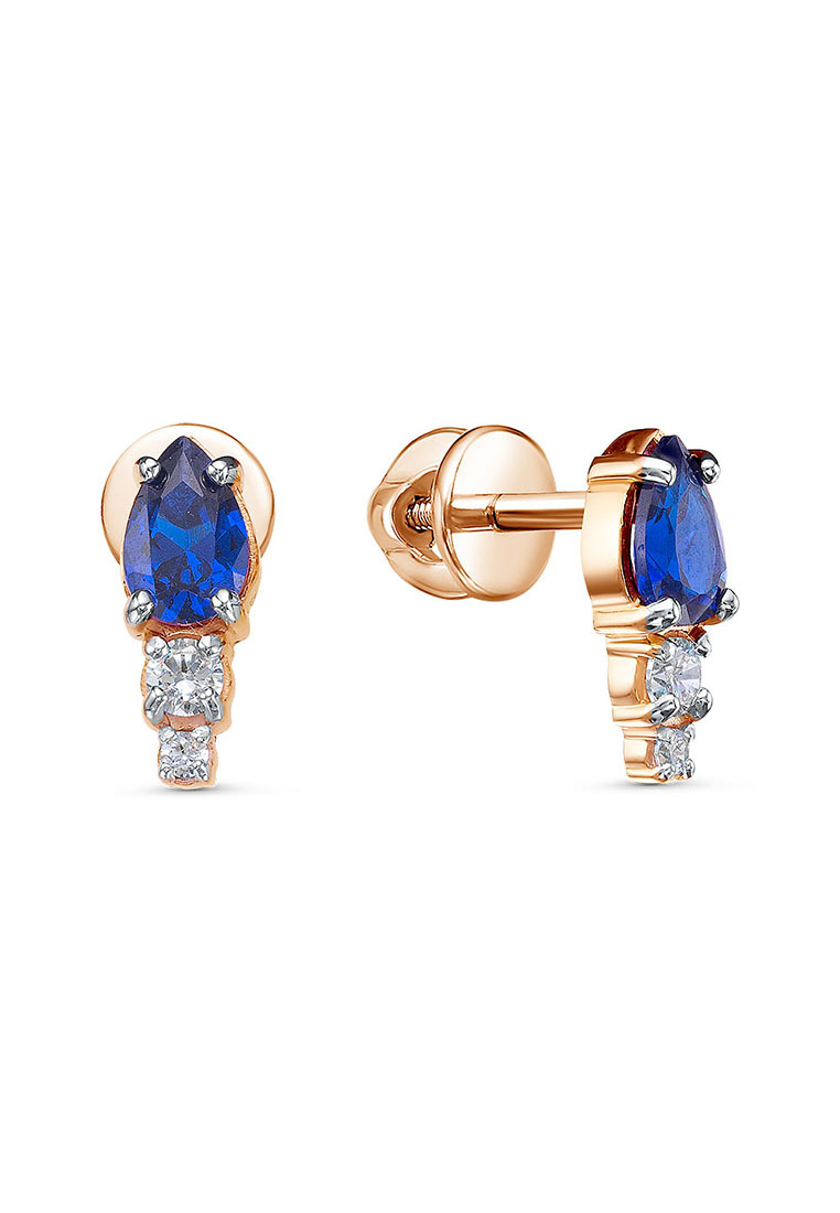 

Серьги из красного золота Kari Jewelry 1904040082, фианит, 1904040082