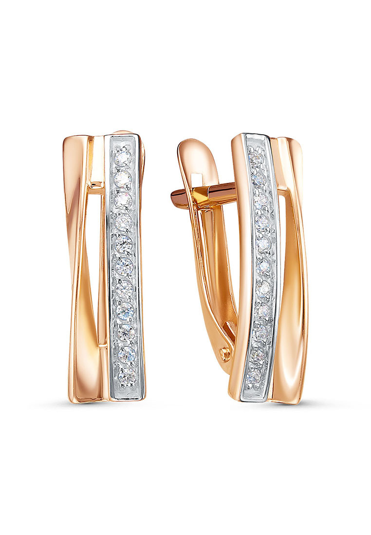 

Серьги из красного золота Kari Jewelry 1104020044, фианит, 1104020044