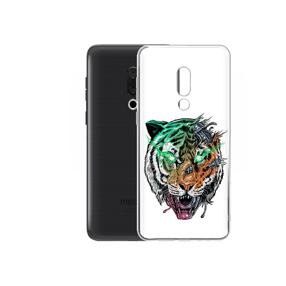 

Чехол MyPads Tocco для Meizu M15 Plus робо-тигр, Прозрачный, Tocco