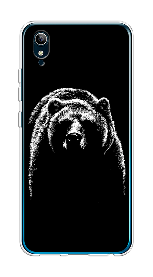 

Чехол на Vivo Y91c/Y1s "Медведь в ночи", Белый;черный, 262850-1