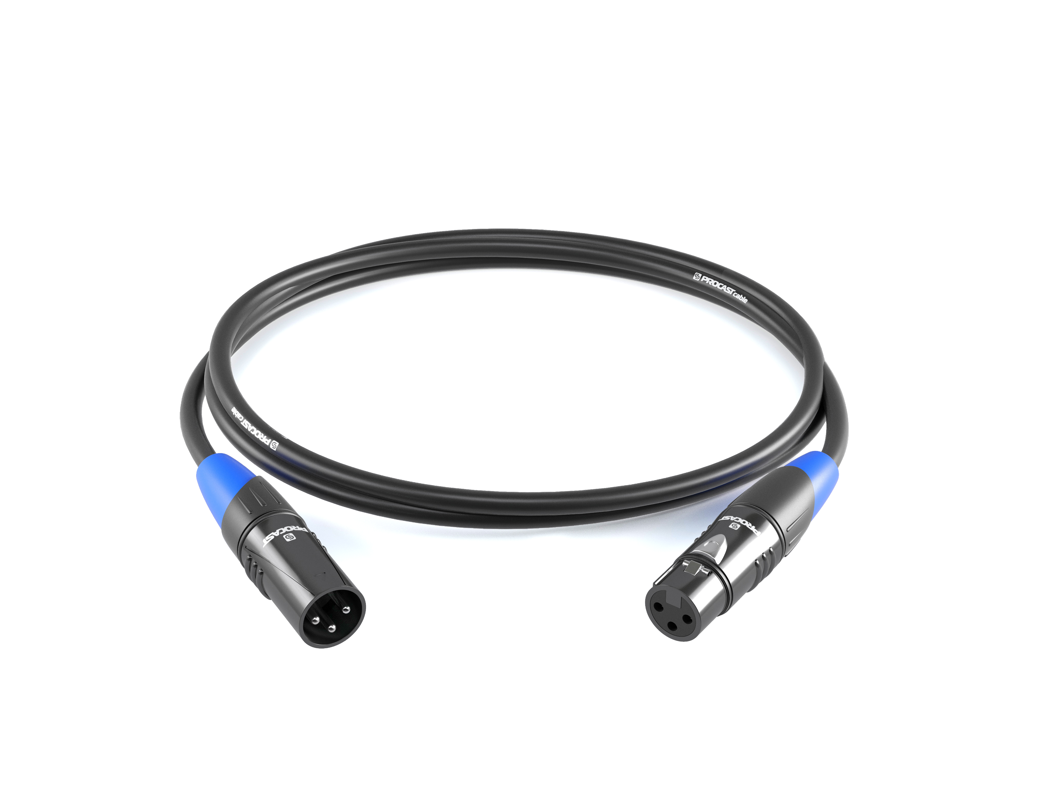 фото Межблочный балансный кабель procast cable xlr(m)/xlr(f), длина 1m, цвет черный