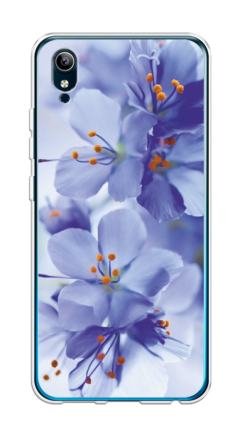 

Чехол на Vivo Y91c/Y1s "Фиолетовые цветки", Фиолетовый;синий, 262850-1