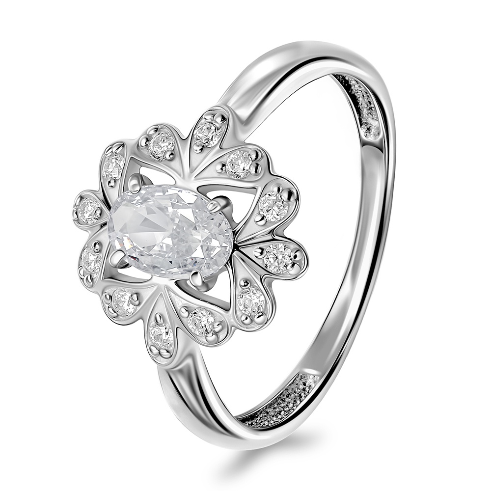 

Кольцо из серебра р. , 585Gold 701014577, фианит, 701014577