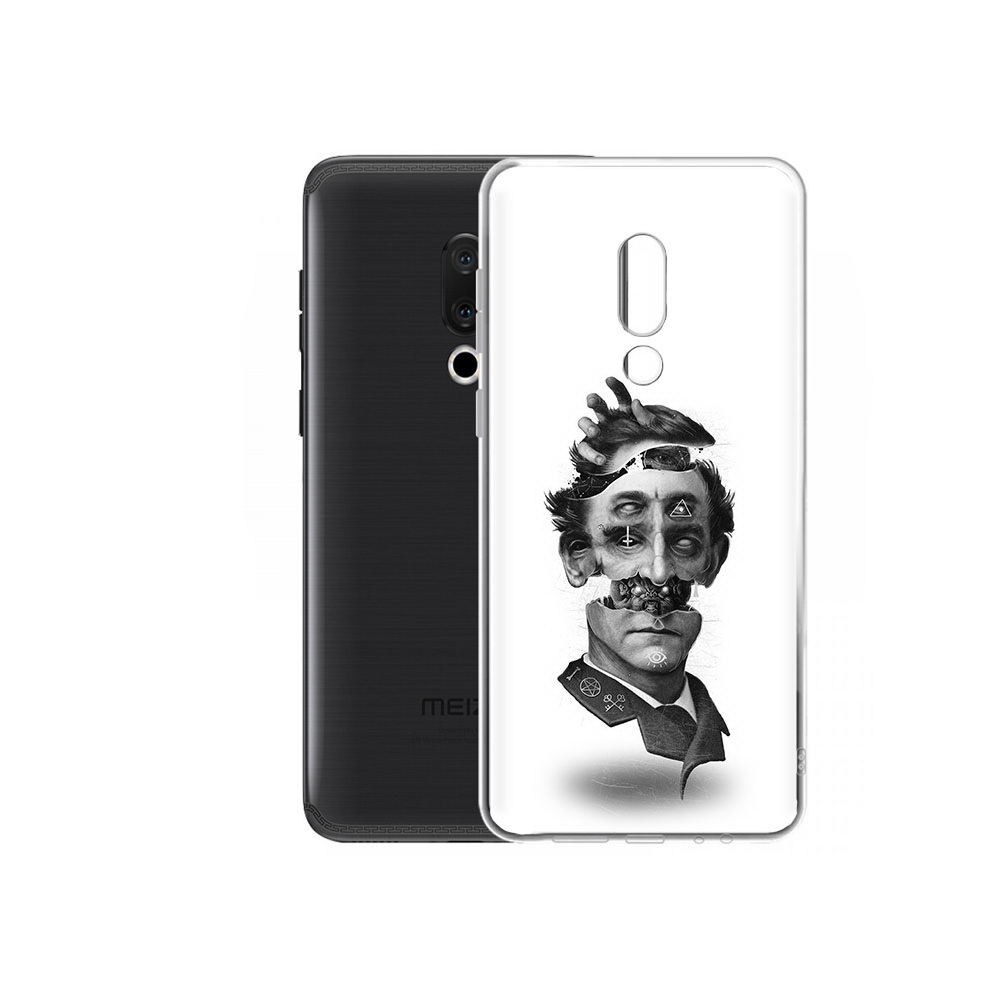 

Чехол MyPads Tocco для Meizu M15 Plus страшное лицо абстракция, Прозрачный, Tocco