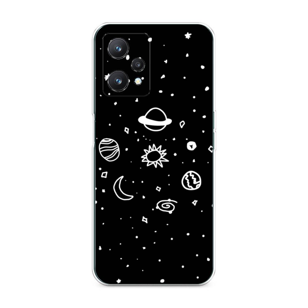 

Чехол на Realme 9 Pro "Дудл солнечной системы", Бежевый;серый, 258850-2