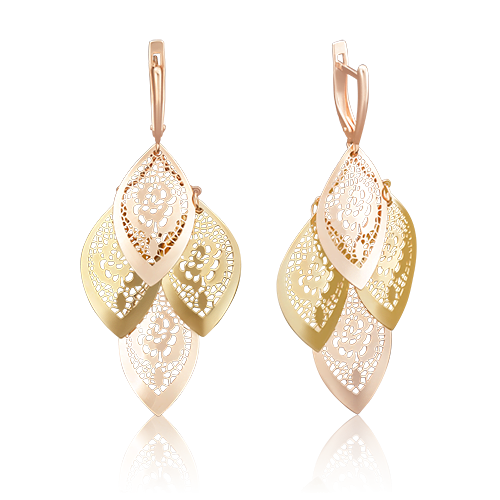 

Серьги из комбинированного золота PLATINA jewelry 02-3688-00-000-1113-48, 02-3688-00-000-1113-48