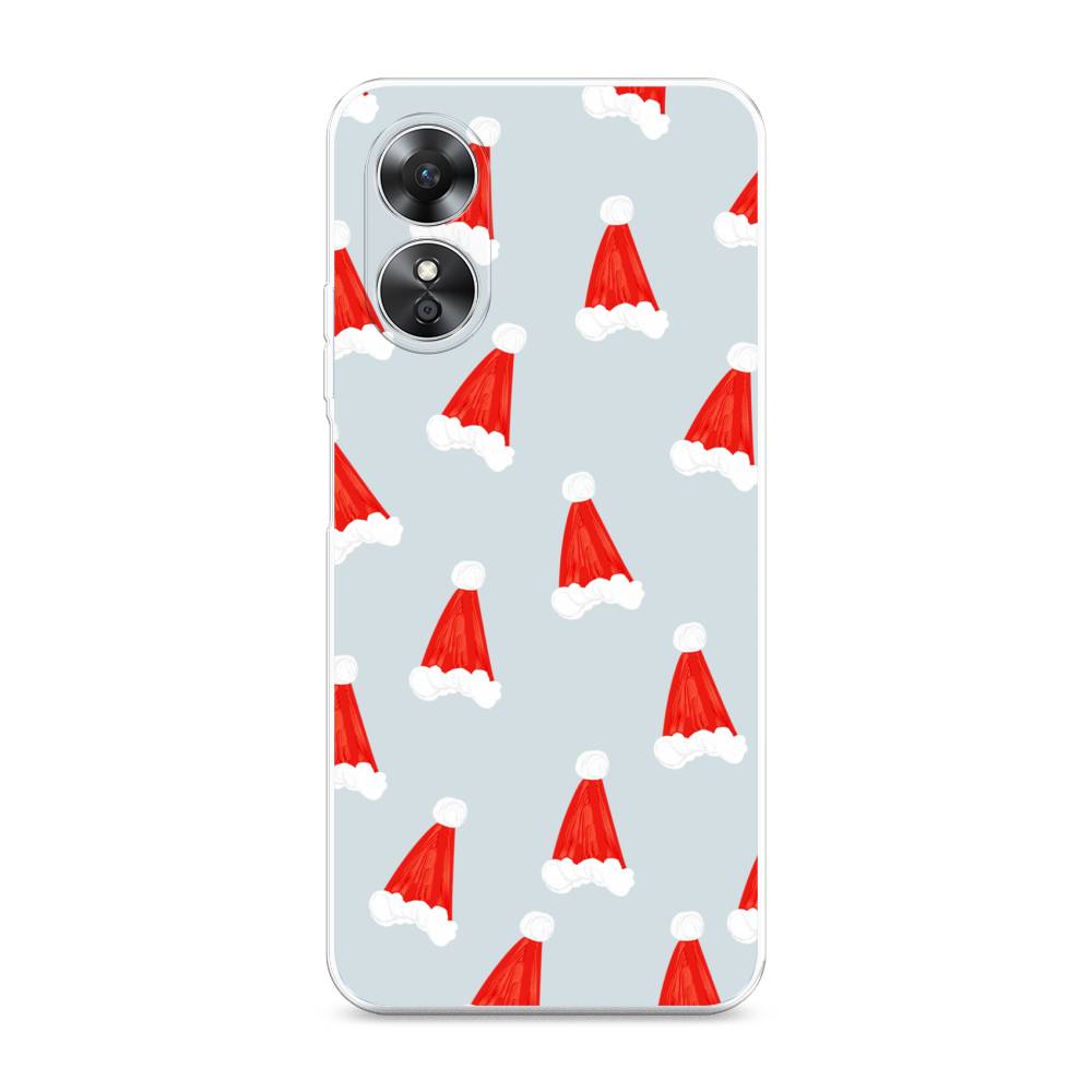 

Чехол для Oppo A17 "Новогодние шапочки", Белый;красный;серый, 2512050-5