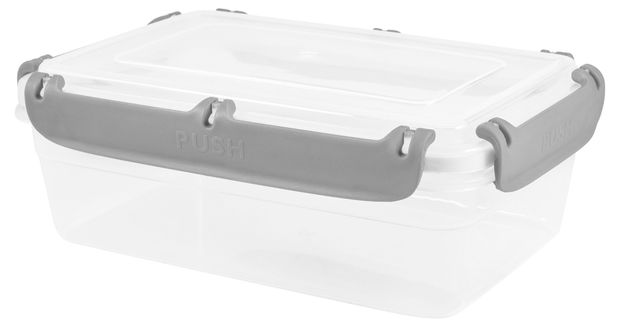 

Контейнер для хранения продуктов Plast Team Bergen Серый шторм с защелками 800 мл