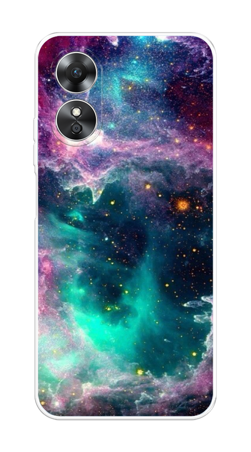 

Чехол на Oppo A17 "Звездные облака", Розовый;бежевый, 2512050-2