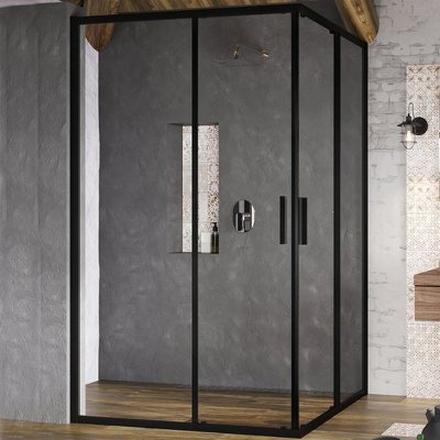 

Ravak Душевая дверь Ravak Blix Slim BLSRV2K-100 X1XMA0300Z1 профиль Черный матовый стекло
