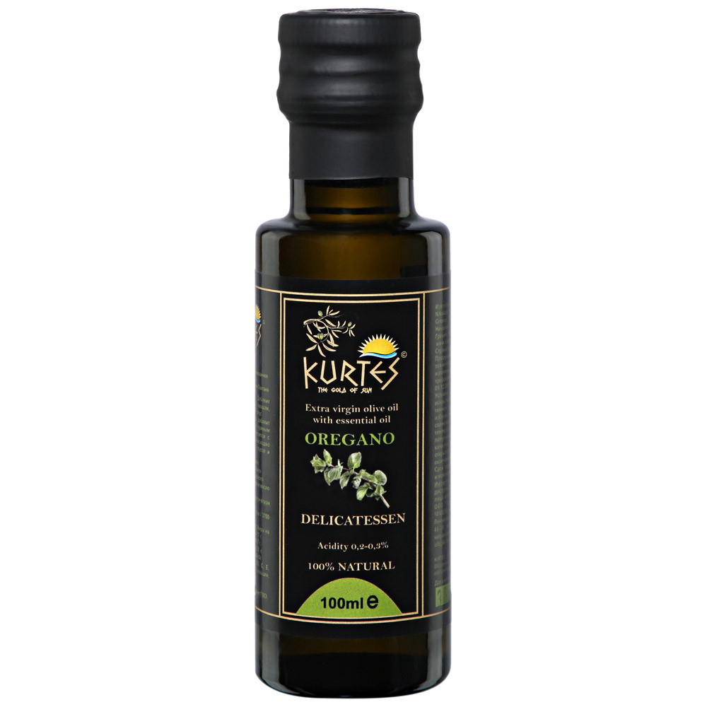 Масло Kurtes оливковое Extra Virgin Delicatessen со вкусом орегано 100 мл