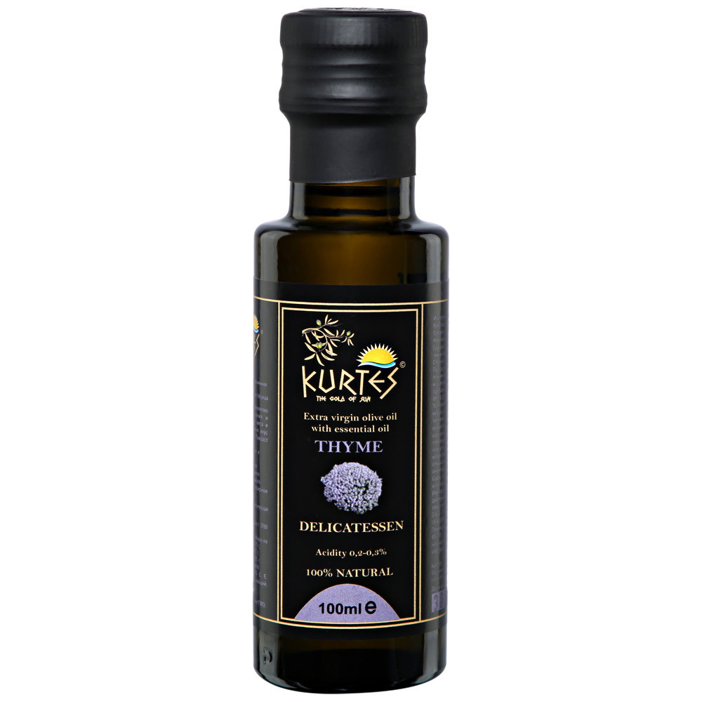 Масло Kurtes оливковое Extra Virgin Delicatessen со вкусом чабреца 100 мл