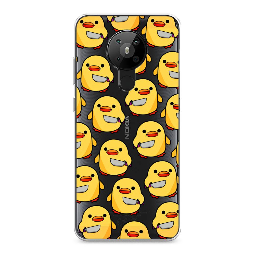 

Чехол на Nokia 5.3 "Утка с ножом", Прозрачный;желтый;оранжевый, 123450-1