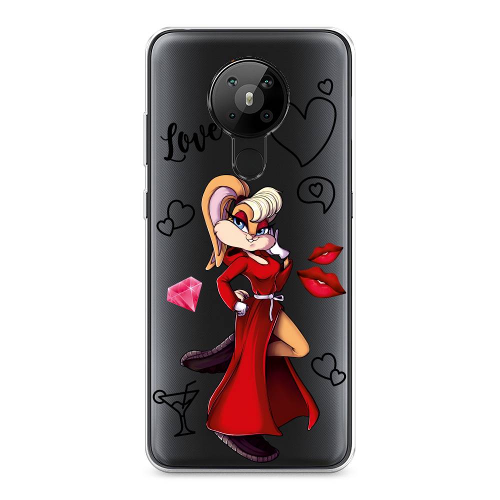 

Чехол на Nokia 5.3 "Rich Lola Bunny", Красный;бежевый;оранжевый, 123450-6
