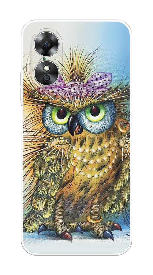 

Чехол на Oppo A17 "Модная сова", Коричневый;голубой, 2512050-1