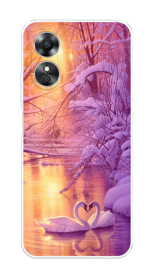 

Чехол на Oppo A17 "Зима 1", Фиолетовый;желтый, 2512050-2