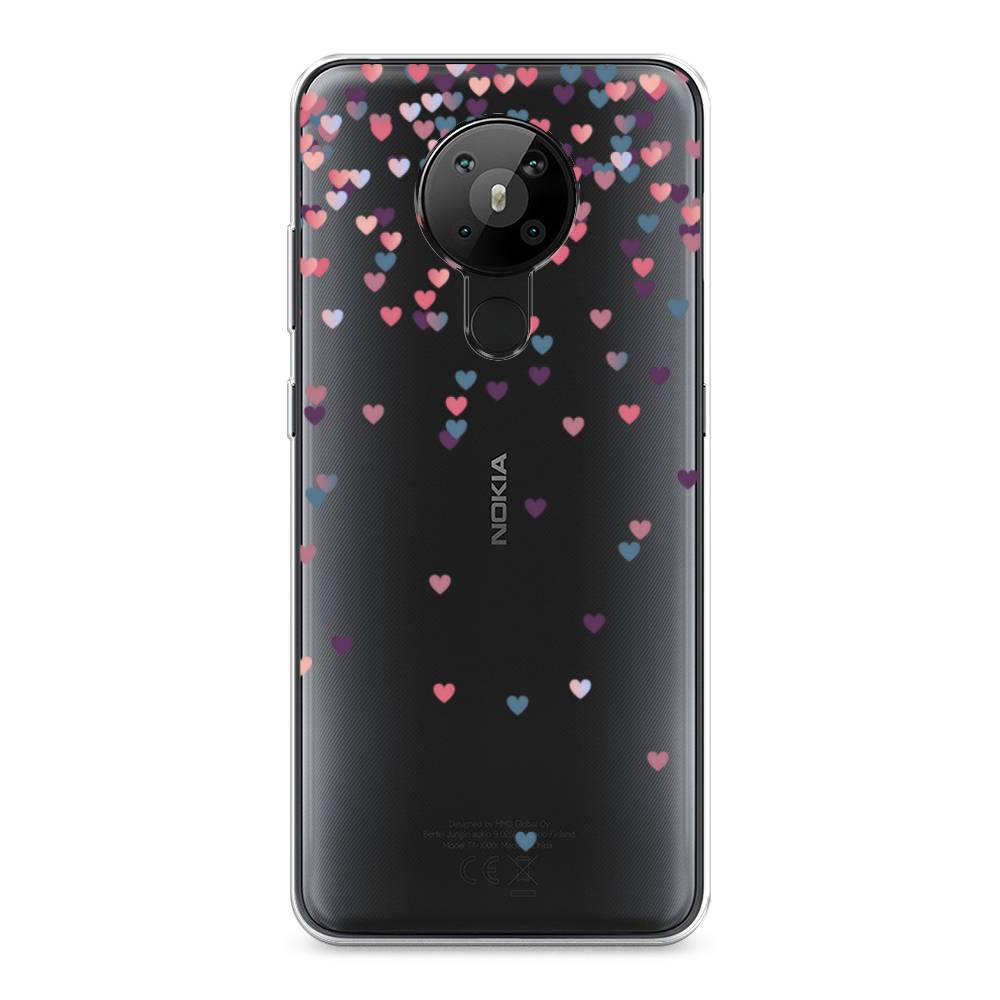 

Чехол на Nokia 5.3 "Посыпка сердечки", Розовый;фиолетовый, 123450-3