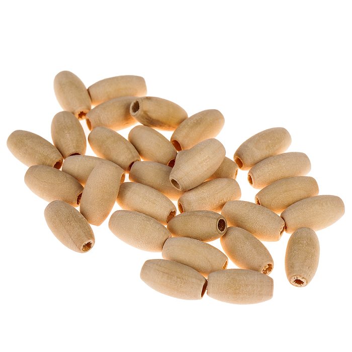 

Бусины деревянные тубы овальные 15х8 мм (набор 30 шт) без покрытия, Бежевый, Любимый промысел