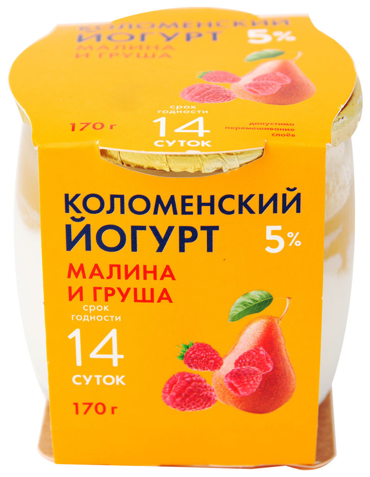 

Йогурт Коломенский Малина-груша 5% 170г
