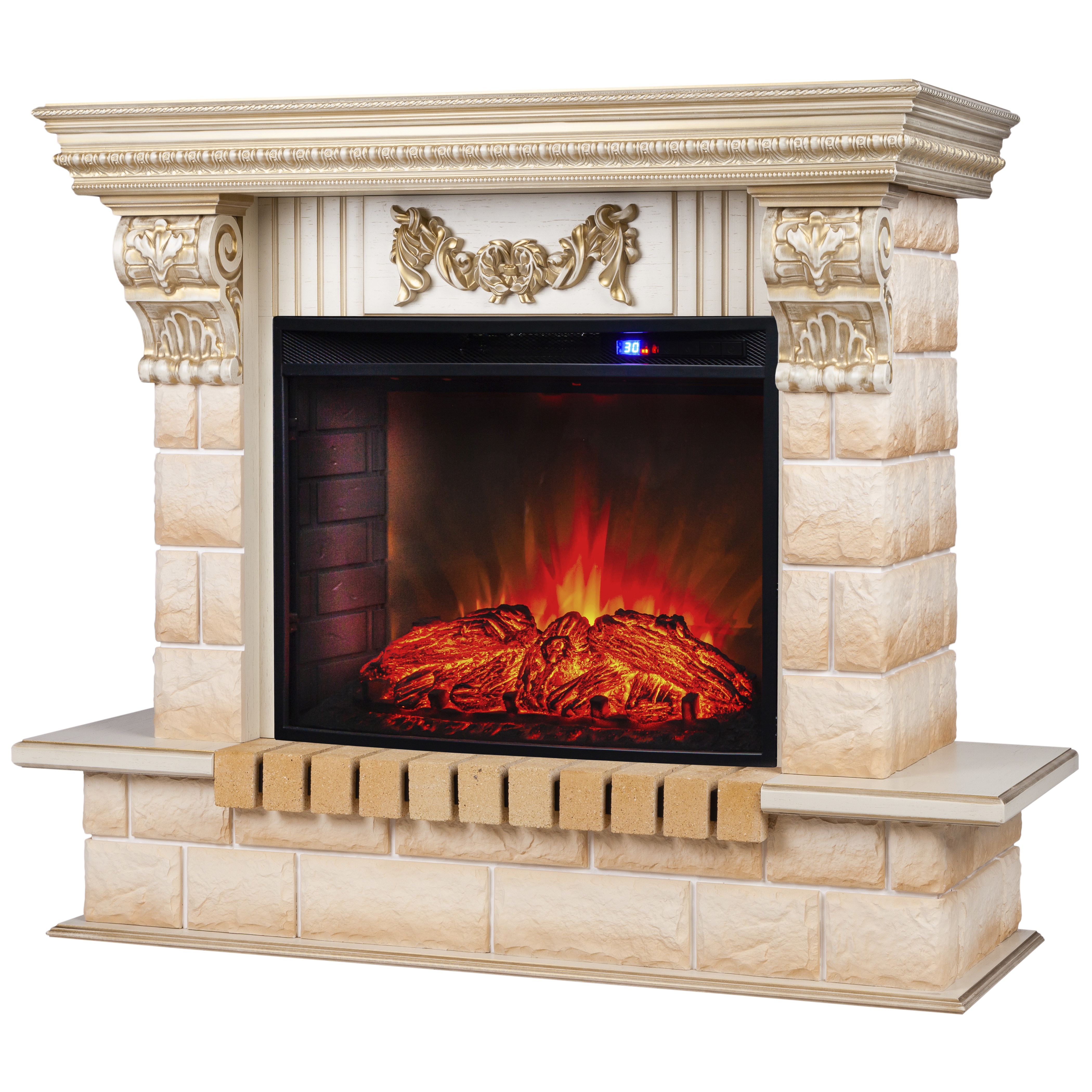 

Электрокамин RealFlame Gracia WT с Evrika 25,5 LED, звуковая имитация горения