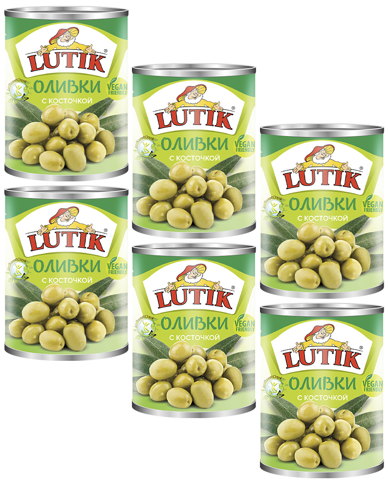 

Оливки Lutik с косточкой, 280 мл. - 6 шт.
