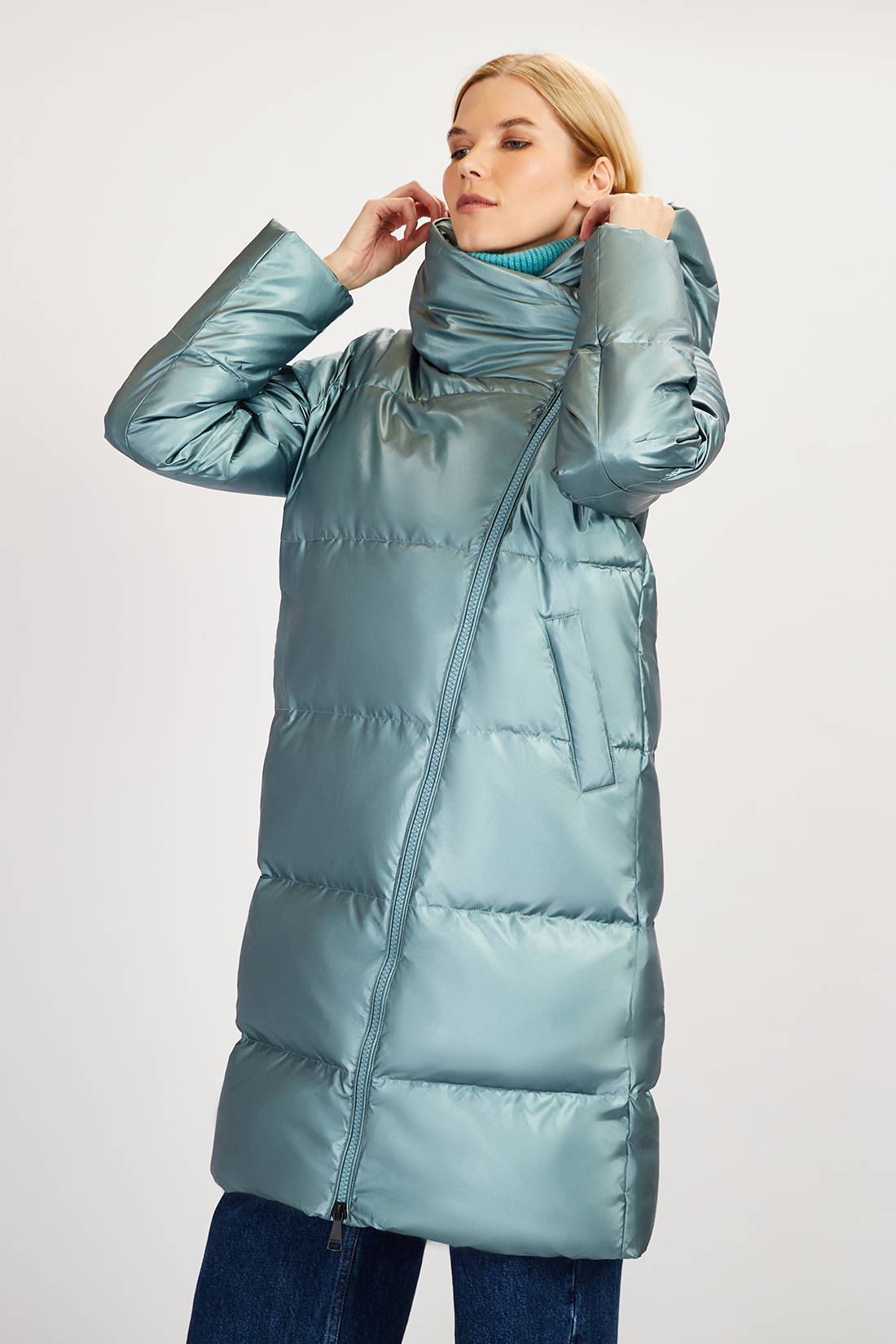 

Пальто женское Baon B001809 зеленое S, B001809