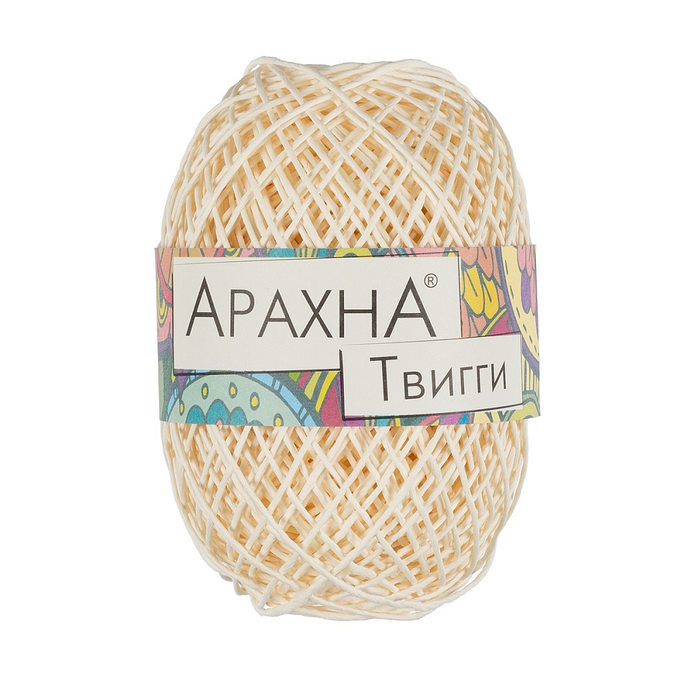 

ARACHNA Twiggy, целлюлоза, 5х50 г, 80 м, цвет 01 молочный, Бежевый