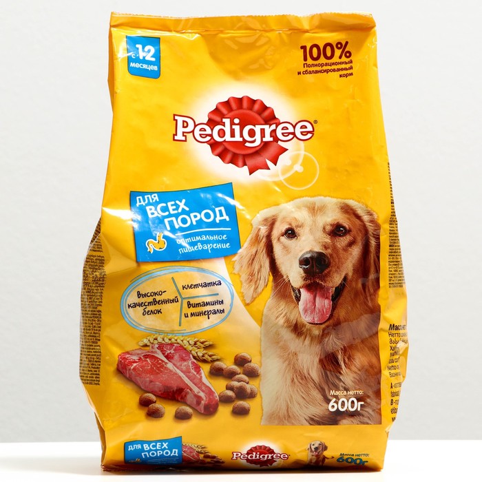 

Сухой корм для собак Pedigree, говядина, 600 г