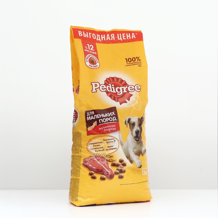 

Сухой корм для собак Pedigree, для мелких пород, говядина, 13 кг