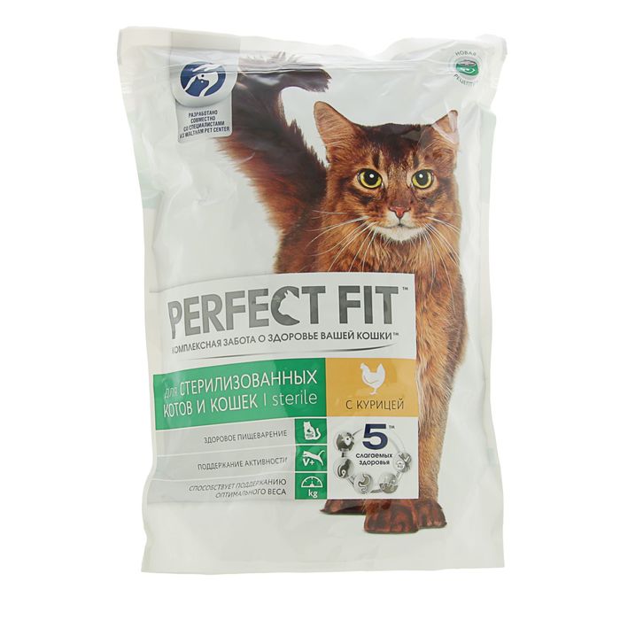 

Сухой корм для кошек Perfect Fit, для стерилизованных, курица, 1,2 кг