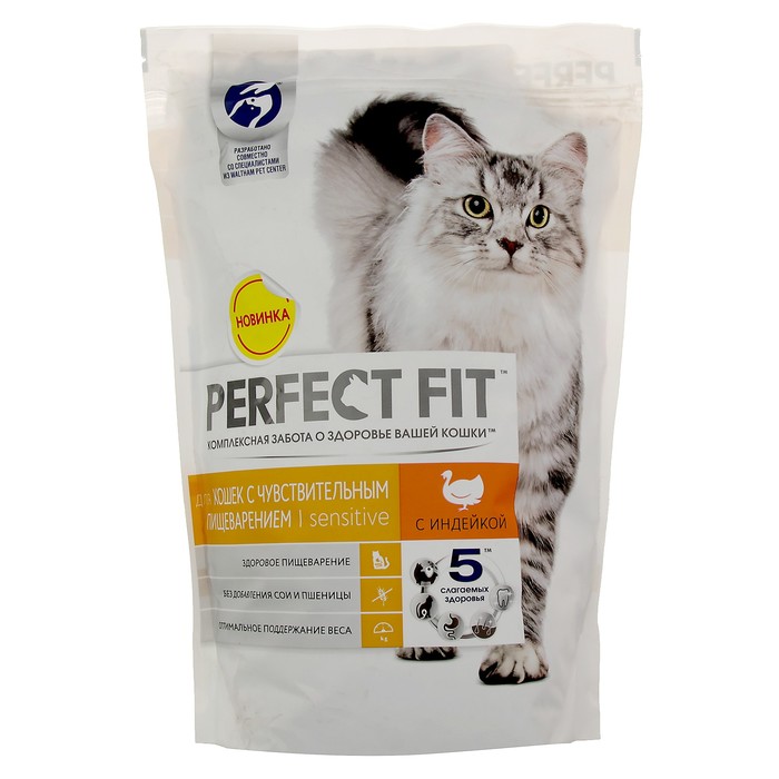 

Сухой корм для кошек Perfect Fit, для чувствительных, индейка, 1,2 кг