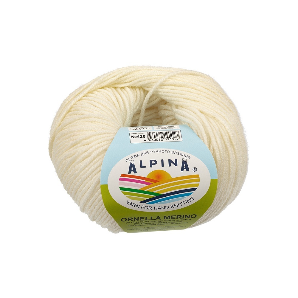 

Alpina Ornella Merino, 10 шт по 50 г, 125 м, 426 молочный, Бежевый