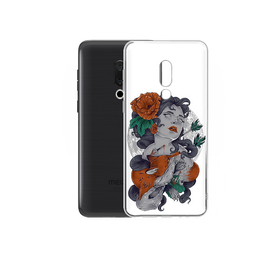 

Чехол MyPads Tocco для Meizu M15 Plus темная девушка с лисой, Прозрачный, Tocco