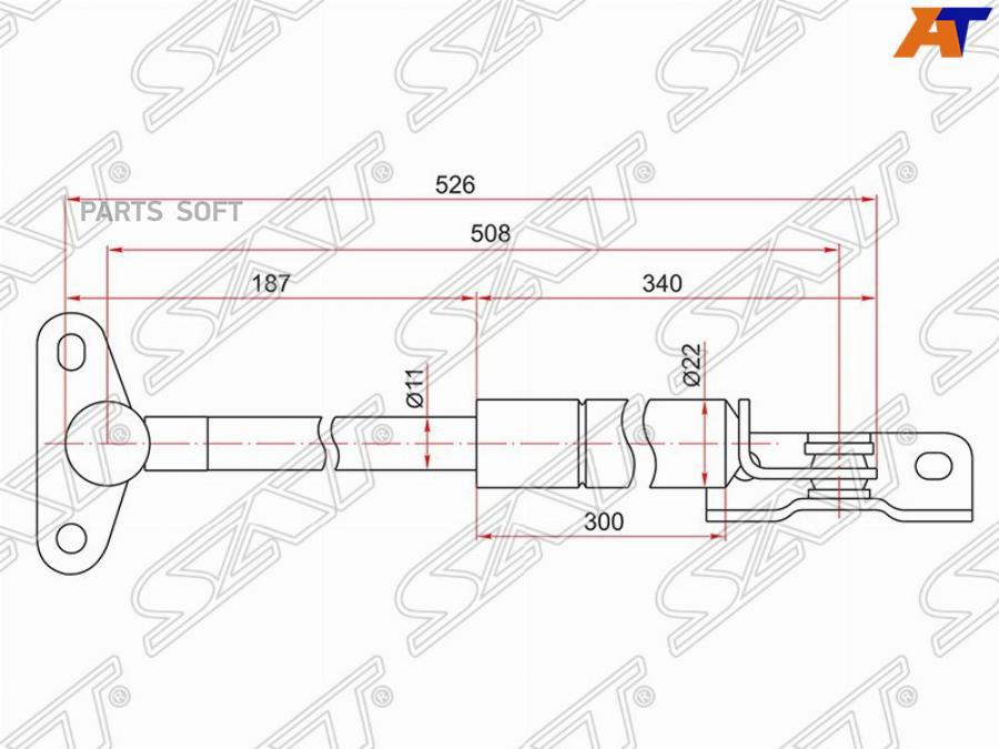 SAT ST-68960-49015 Амортизатор крышки багажника TOYOTA HARRIER RX300 97-03 LH 1шт