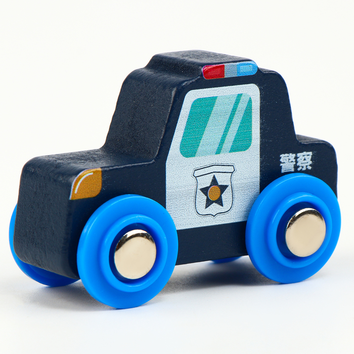 Детская полицейская машинка, совместима с набором Ж/Д транспорт, размер 6,5х3х4,5 см