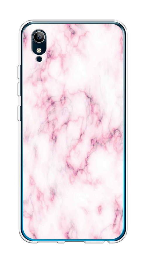 

Чехол на Vivo Y91c/Y1s "Мрамор с розовым", Белый;розовый, 262850-1