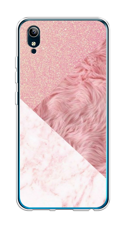 

Чехол на Vivo Y91c/Y1s "Текстурные треугольники", Розовый;белый, 262850-1