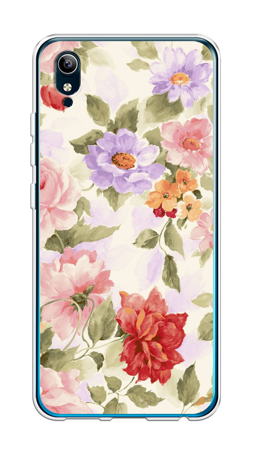

Чехол на Vivo Y91c/Y1s "Акварельные пионы", Розовый;бежевый, 262850-1