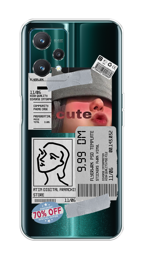

Чехол на Realme 9 Pro "Cute girl collage", Розовый;серый;голубой, 258850-6
