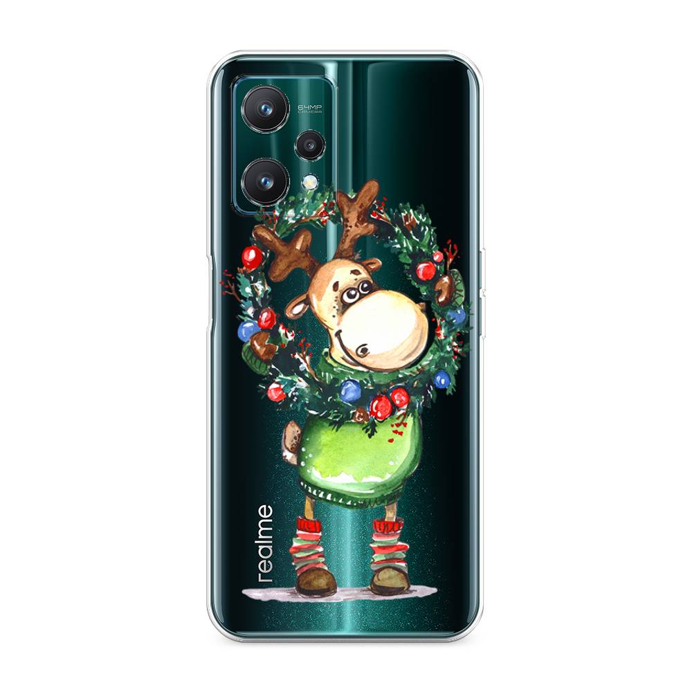 

Чехол на Realme 9 Pro "Олень с новогодним венком", 258850-4