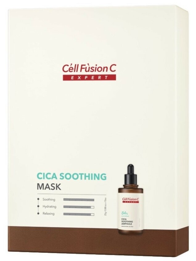 Маска Cell Fusion C Cica Soothing Mask Восстанавливающая Успокаивающая, 1*25г cell fusion c маска для лица успокаивающая l30 post a first calming code