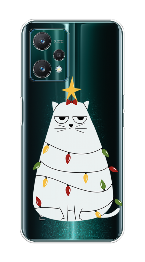 

Чехол на Realme 9 Pro "Котик в гирлянде", Белый;красный;желтый, 258850-1