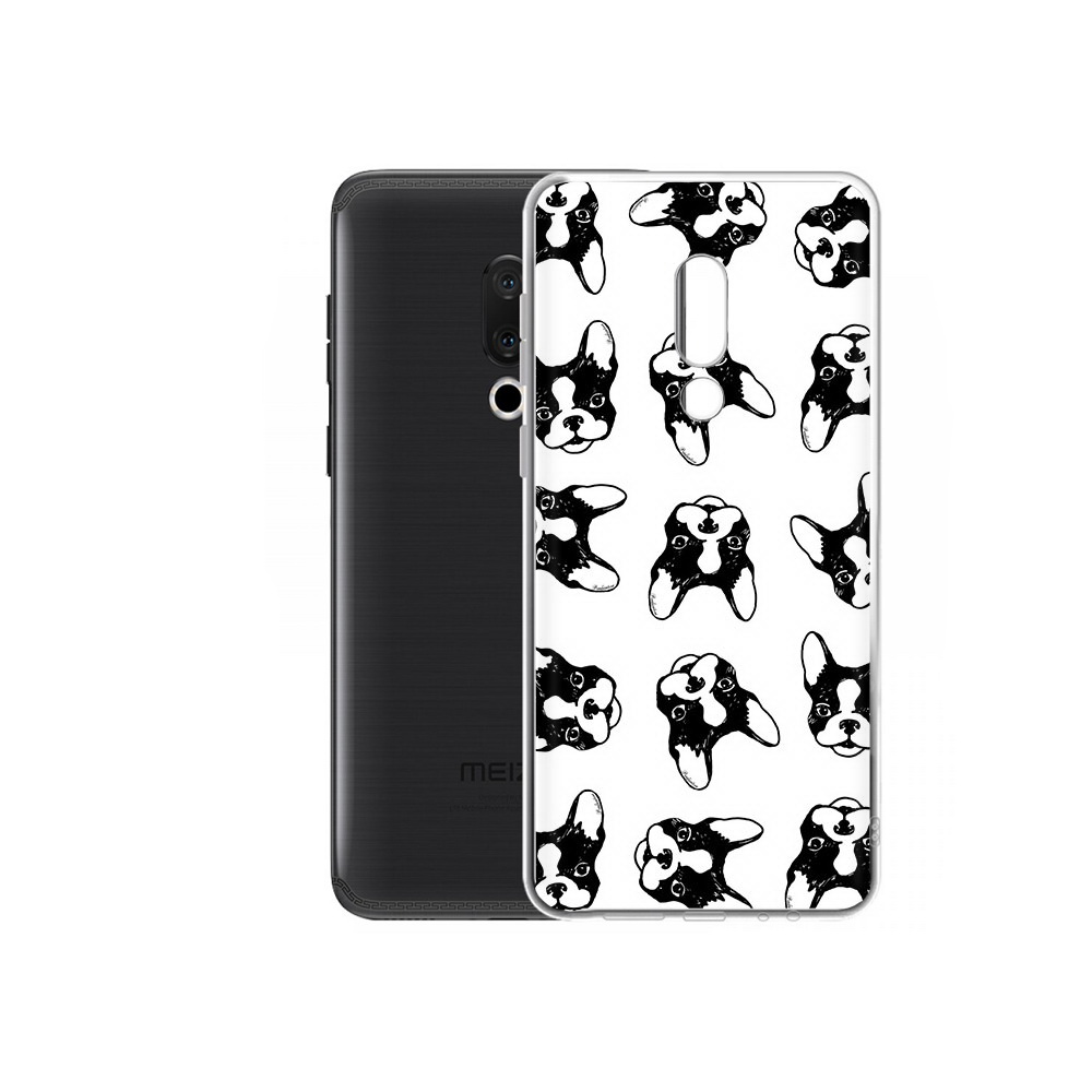 

Чехол MyPads Tocco для Meizu M15 Plus черно белые собачки, Прозрачный, Tocco