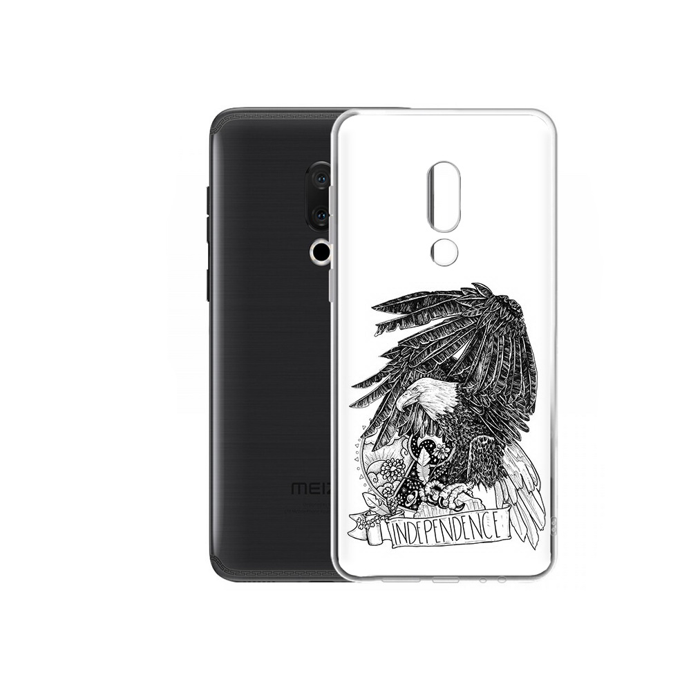 

Чехол MyPads Tocco для Meizu M15 Plus черно белый сокол, Прозрачный, Tocco