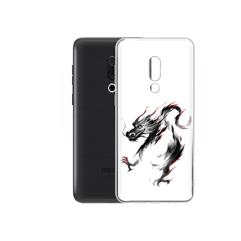 

Чехол MyPads Tocco для Meizu M15 Plus черный дракон, Прозрачный, Tocco