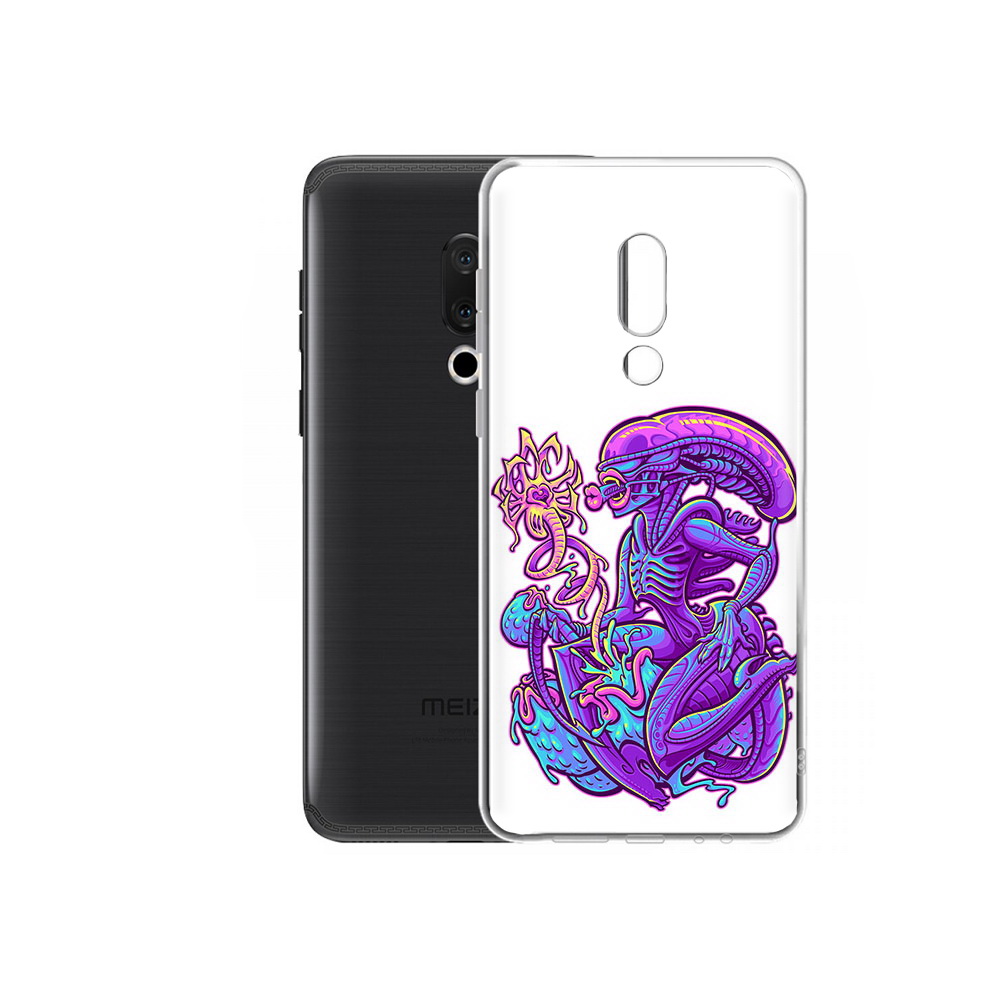 

Чехол MyPads Tocco для Meizu M15 Plus чужой фиолетовый цвет, Прозрачный, Tocco