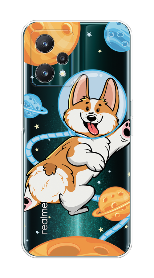 

Чехол на Realme 9 Pro "Корги-космонавт", Голубой;бежевый;белый, 258850-1